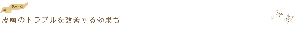 皮膚のトラブルを改善する効果も