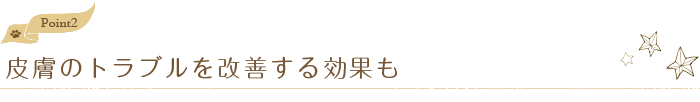 皮膚のトラブルを改善する効果も